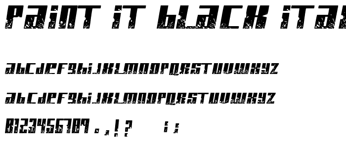 Paint it black Italic font